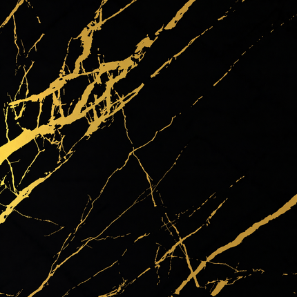 PVC wandpaneel hoogglans marmerlook zwart met gouden ader – 2600 x 1220 x 3 mm