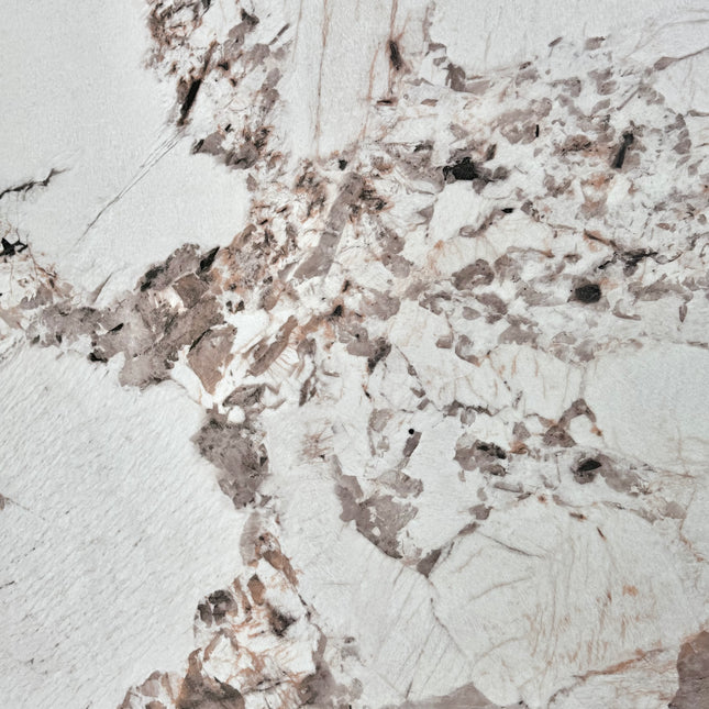 PVC wandpaneel hoogglans marmerlook wit met rosébruine steenstructuur – 2600 x 1220 x 3 mm