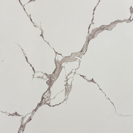 PVC wandpaneel hoogglans marmerlook wit met zachtroze ader – 2600 x 1220 x 3 mm